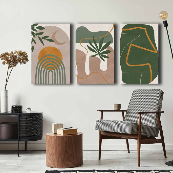 Wallity Conjunto de 3 Lienzos Decorativos Multicolor 45x70 cm Wallity Conjunto de 3 Lienzos Decorativos Multicolor 45x70 cm